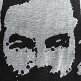 T-Shirt, Size L: Workshop 08, gray melange w/ black print