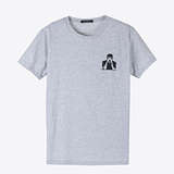 T-Shirt, Size S: Workshop 19, gray melange w/ black print