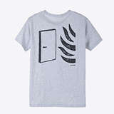 T-Shirt, Size M: Workshop 19, gray melange w/ black print
