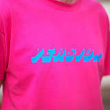T-Shirt, Size L: Blue Version Logo, Pink