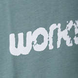 T-Shirt, Size L: Workshop Logo, mint grey w/ white print