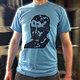 T-Shirt, Size S: Workshop 03, light blue w/ black print