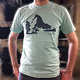 T-Shirt, Size M: Workshop XX, light green w/ grey print