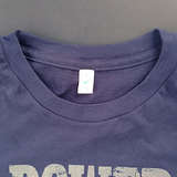 Organic T-Shirt, Size M: Navy, gray print (positive)