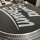 Slipmat: Felt, black, silver print