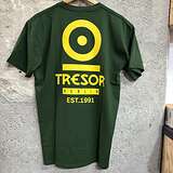 T-Shirt, Size L: Tresor, Yellow on Green